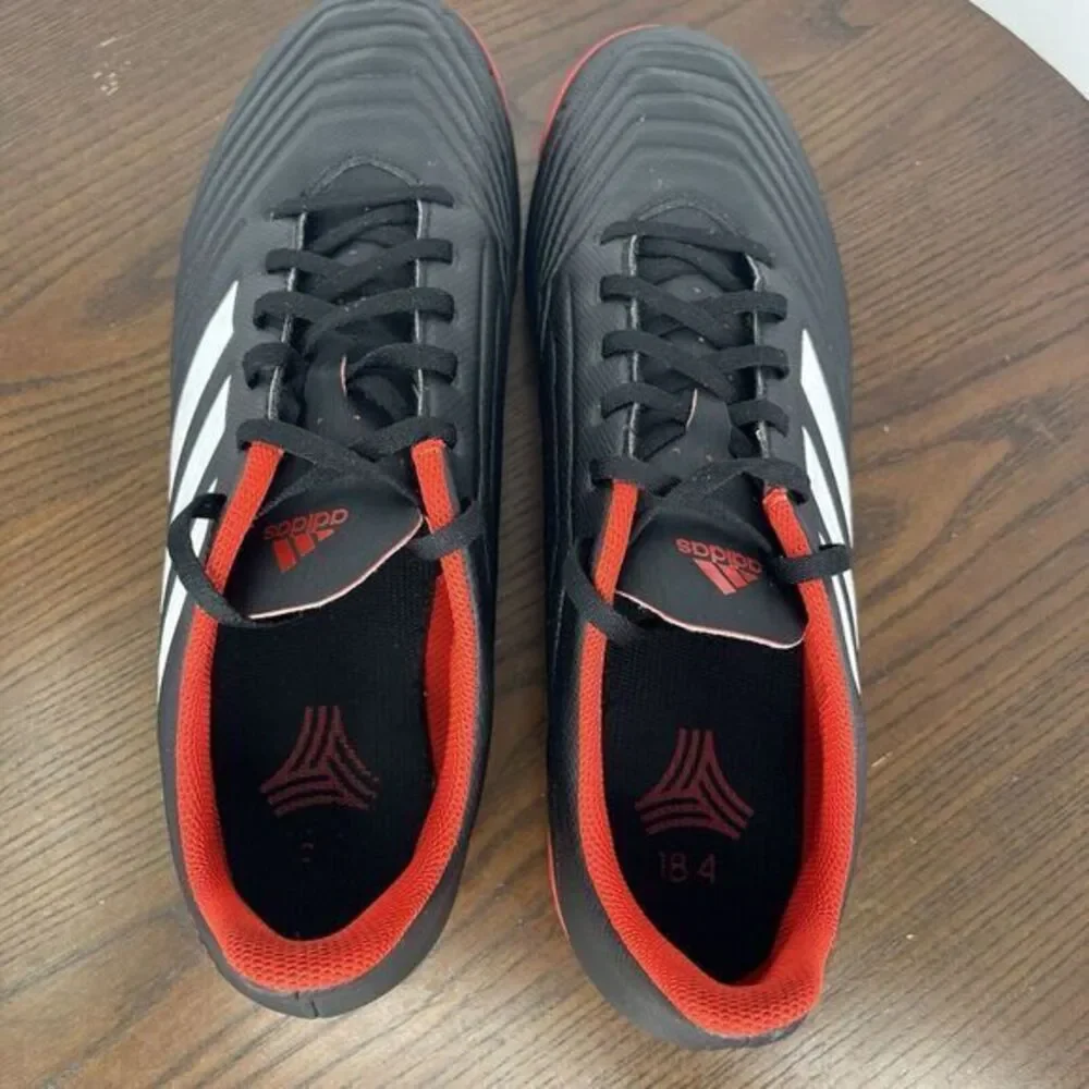 Adidas Predator Shoes Men's 12 Black Red Soccer Football Athletic Sneaker DB2136
